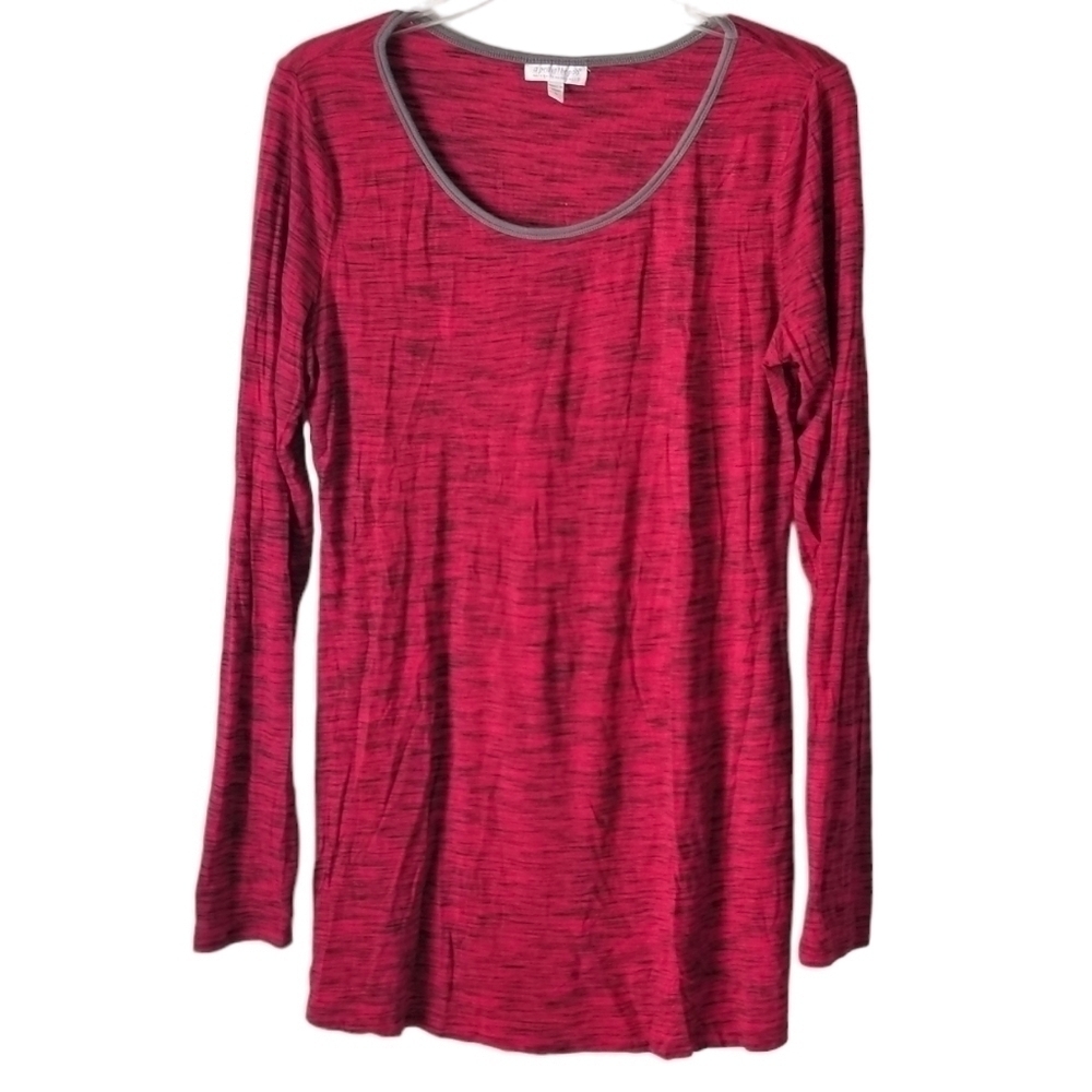 A Pea in the Pod Red & Black Space Dyed Long Sleeve Tee Maternity Size L